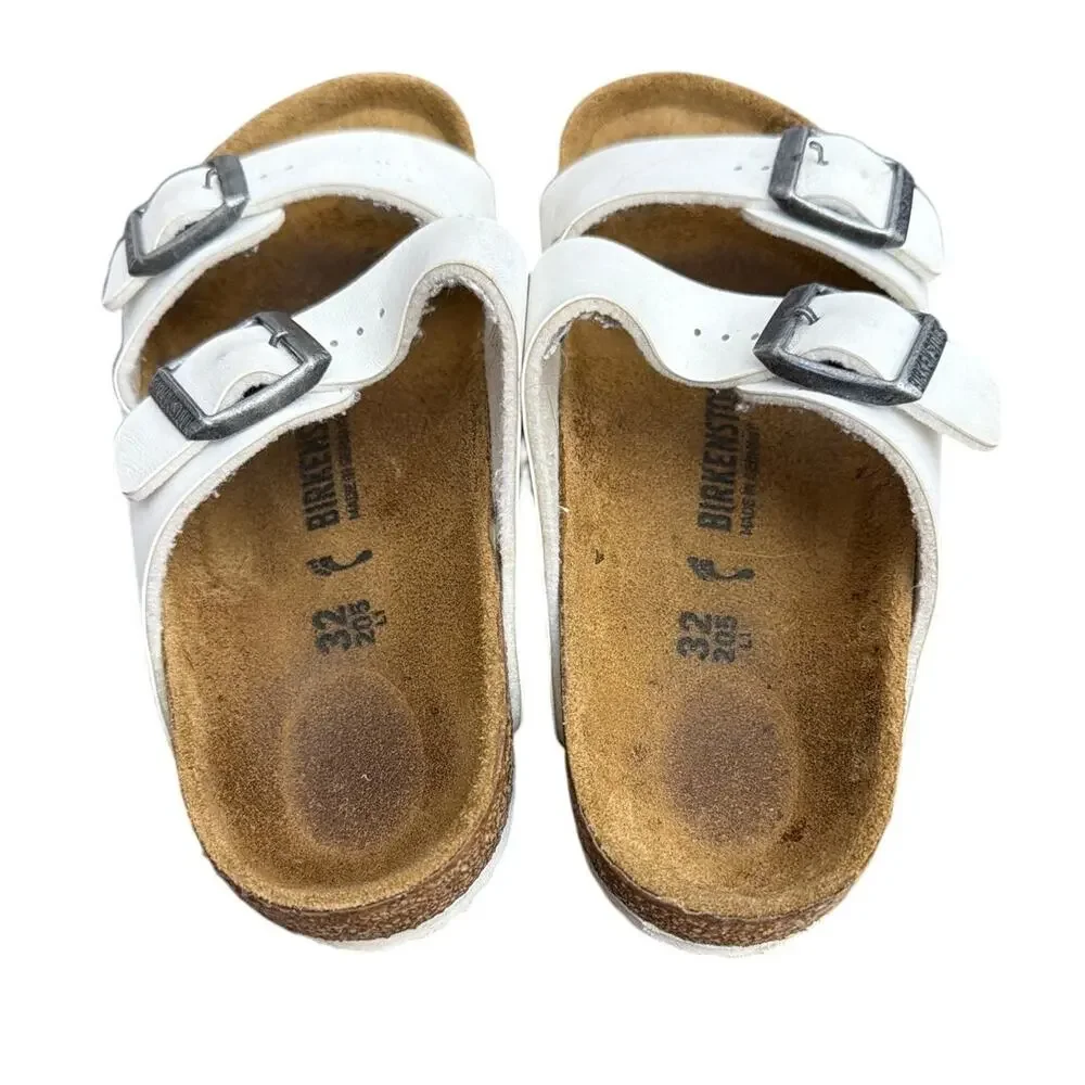 Birkenstock Arizona Kids Sandals Birko-Flor White Size 32 US 1-1.5